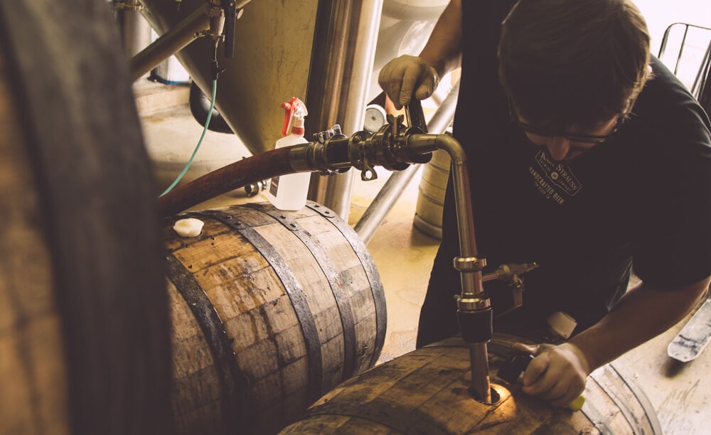 brewer emptying barrels