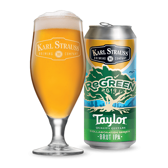 Regreen Brut IPA and Glass